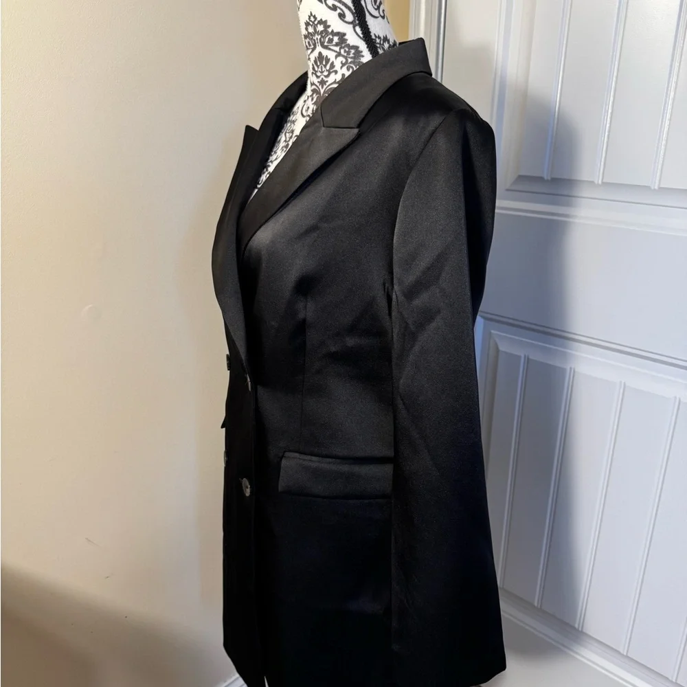 H&M Black Double-Breasted Coat Dress - Picture 6 of 10
